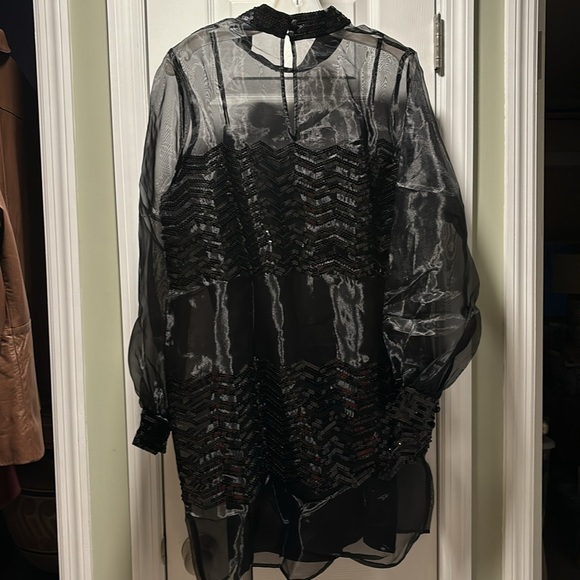 ⭐️⭐️ MODCLOTH Fanciful Fette Shift Sequin Overlay Dress NWT L - Picture 7 of 8